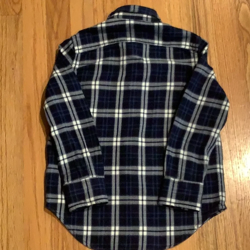 GAP Kids - Flannel Shirt - Black/White Plaid - Boys’ Size S 6/7 - 100% Cotton